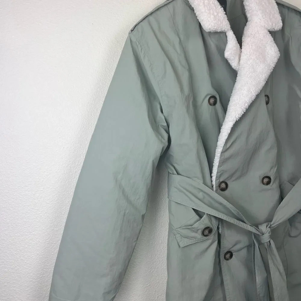Forever 21 Double-Breasted Belted Trench Coat M - Picture 3 of 8